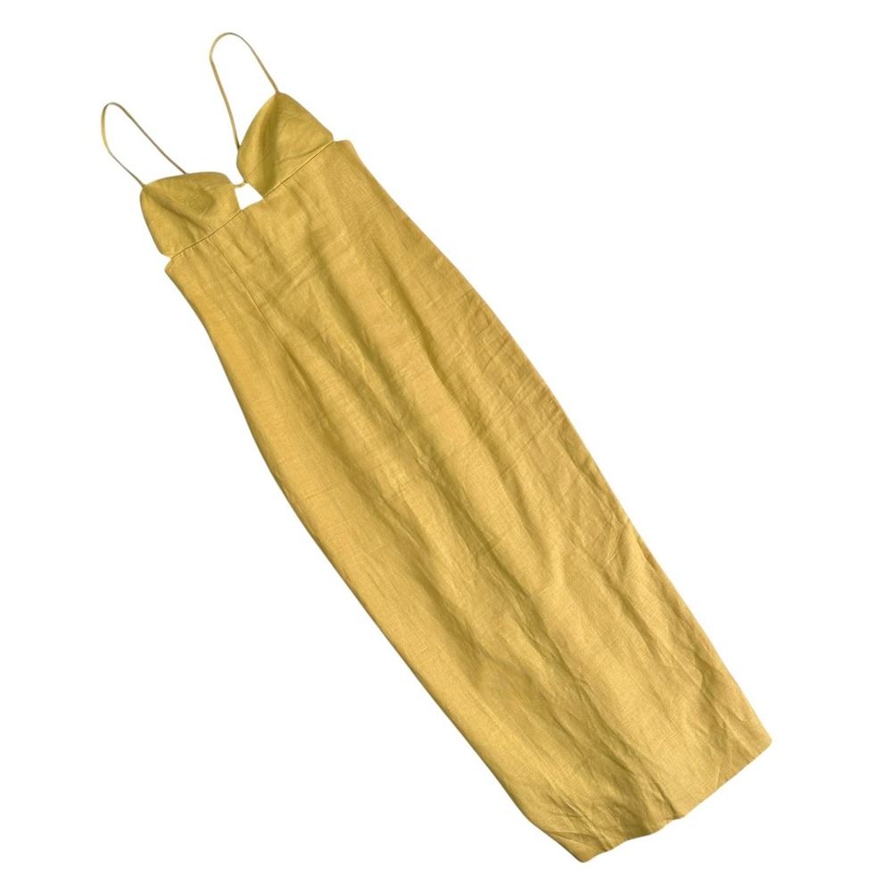 Reformation Malibu Linen Dress Tuscan Sun Beach Women 4 Yellow Party Wedding